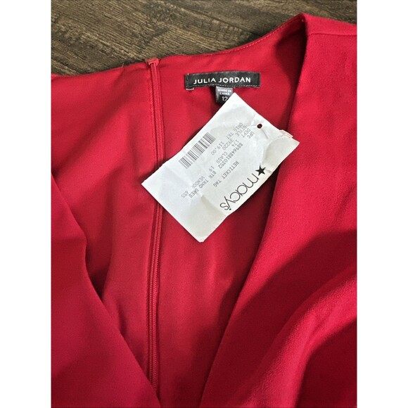 julia jordan Women's Puffed-Shoulder Twist-Front Scuba Crepe Dress Red Size 12 - Picture 7 of 10